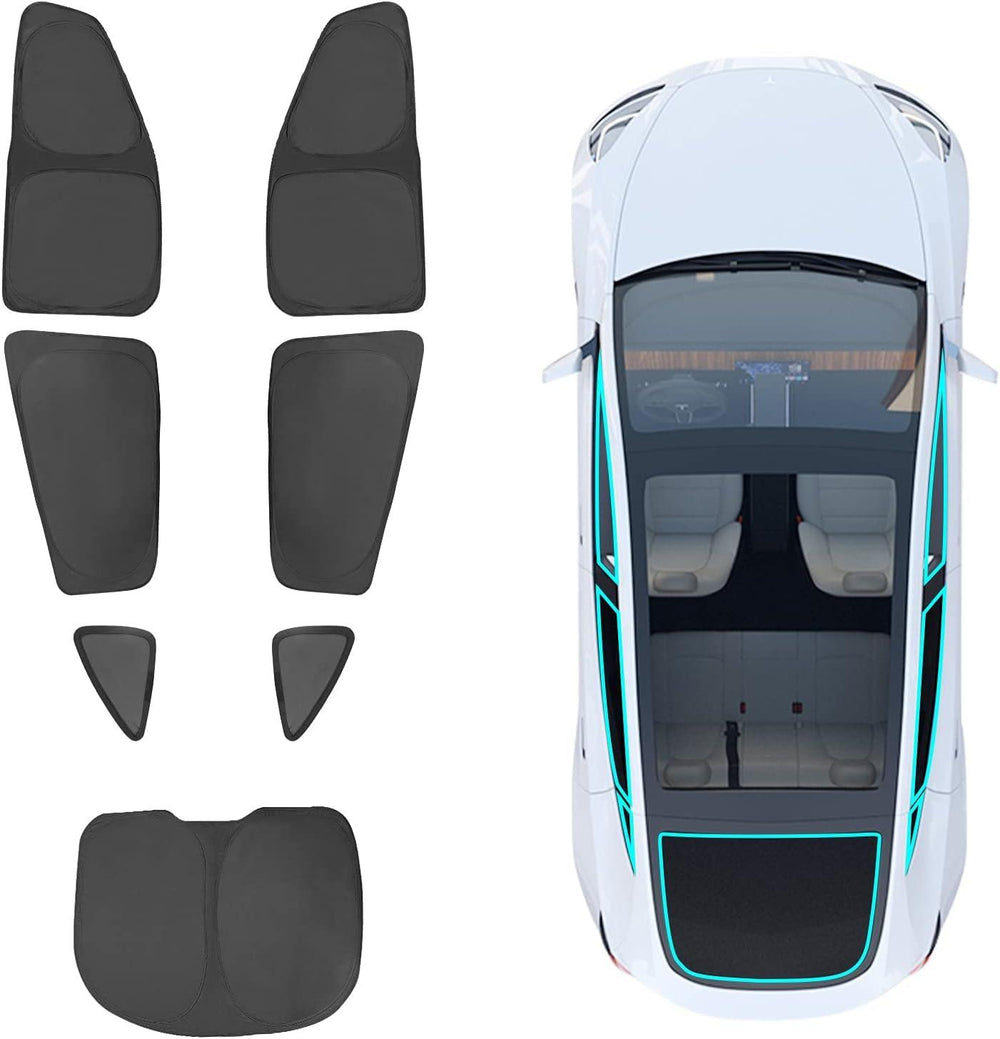 Privacy Curtains & Full Windows Sunshade For Model Y - TESDADDY
