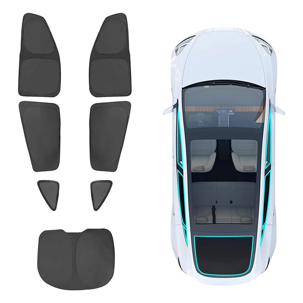 Privacy Curtains & Full Window Sunshades For Tesla Model Y (2022-2026)