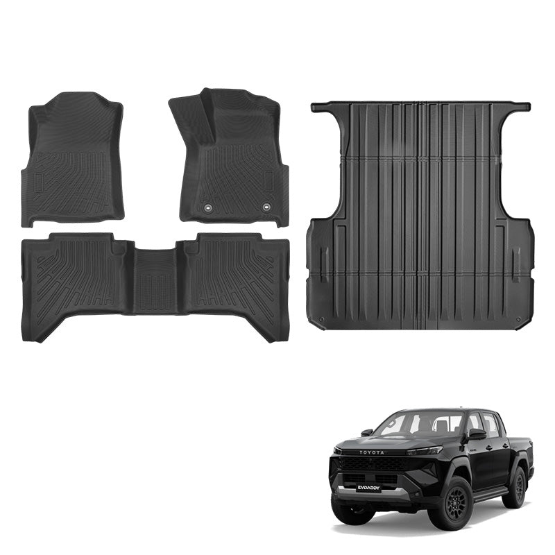 Bundle: TPE Floor Mats and Liners For Toyota Hilux (double cab) (2015-2025)