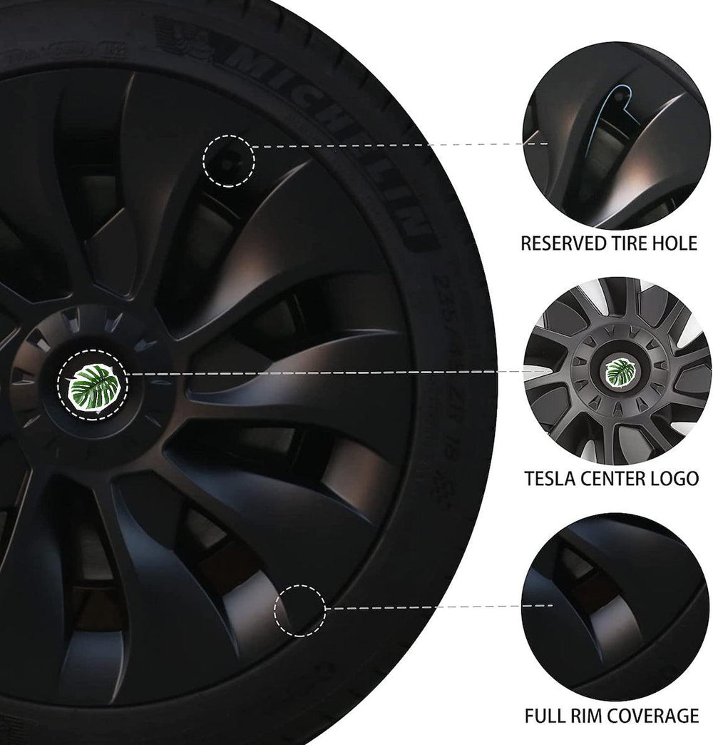 18‘’ Turbine  Wheel  Covers Matte Black for Model 3 - TESDADDY