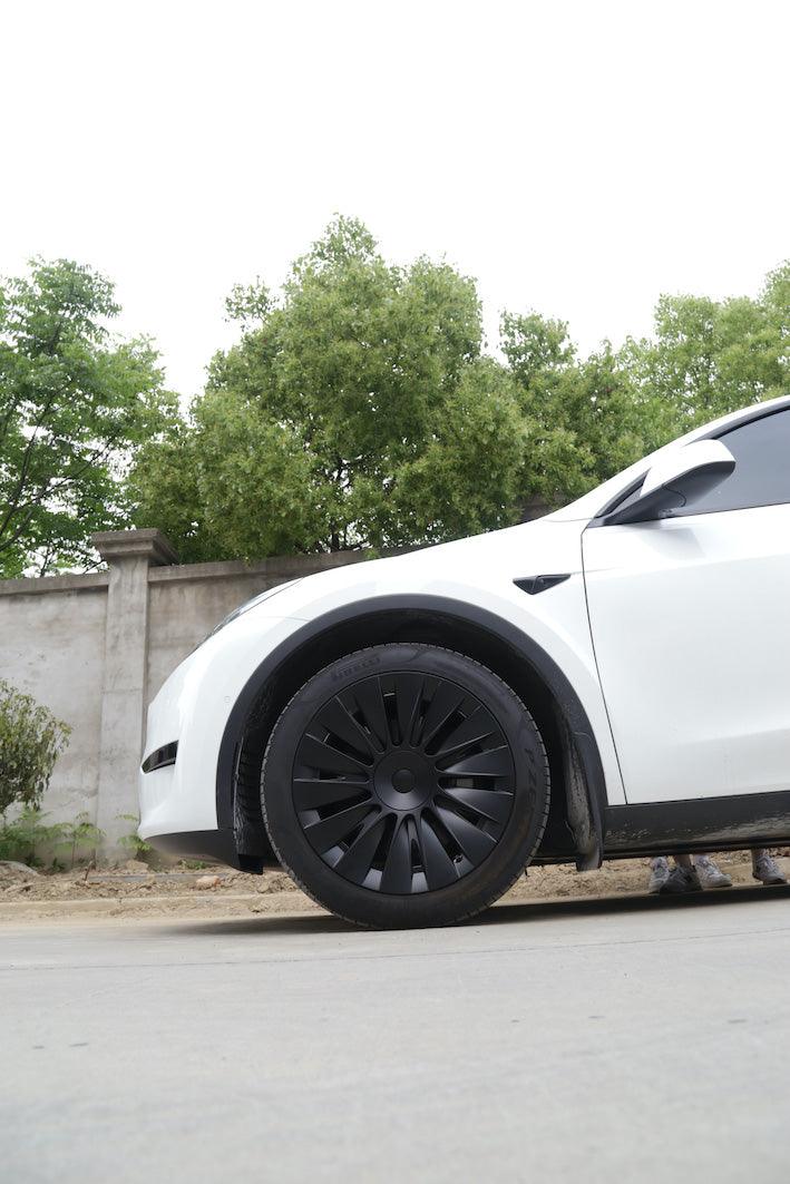 19‘’ Helios Wheel Covers Matt Black For Model Y - TESDADDY