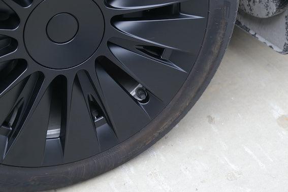 19‘’ Helios Wheel Covers Matt Black For Model Y - TESDADDY