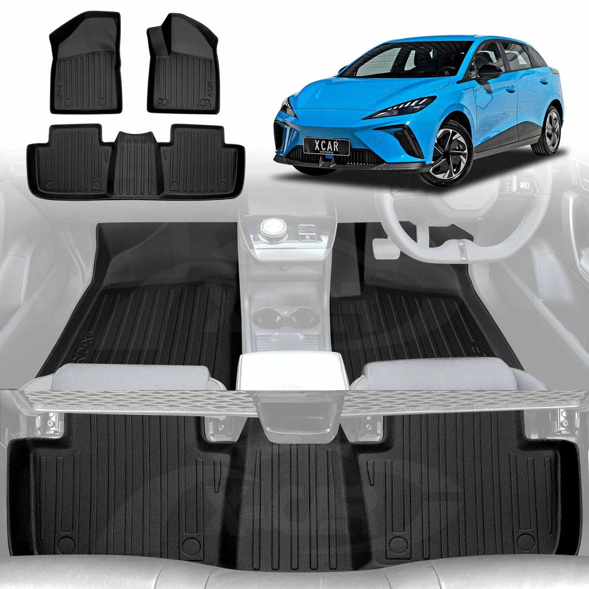 3D Floor Mats All-Weather Car Liners For MG MG4 (2023-2026)
