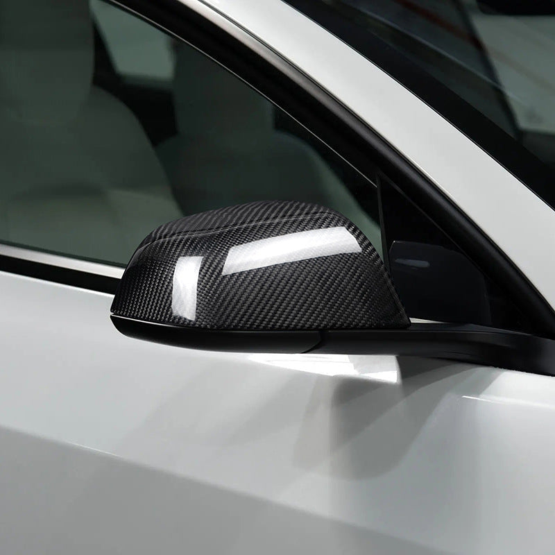 Real Carbon Fibre Rear View Mirror Covers For Tesla Model 3 (2024–2026)