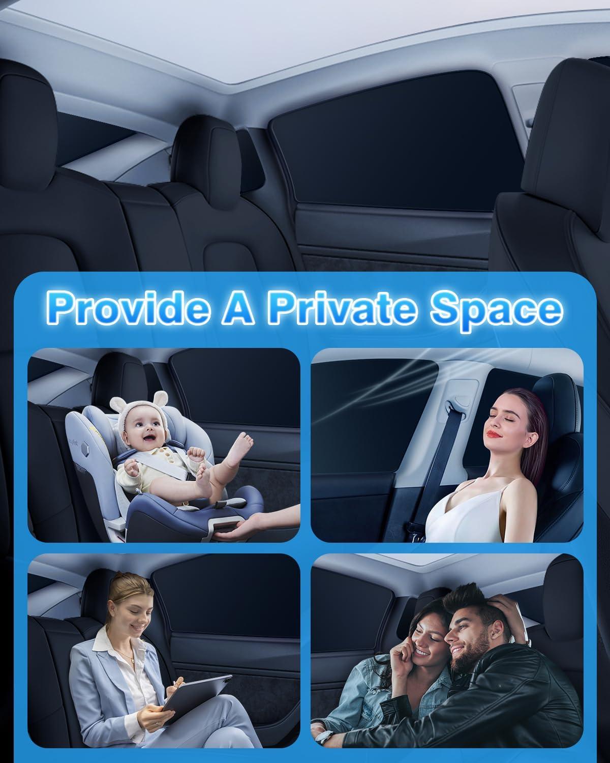 Privacy Curtains & Full Windows Sunshade For Model Y - TESDADDY