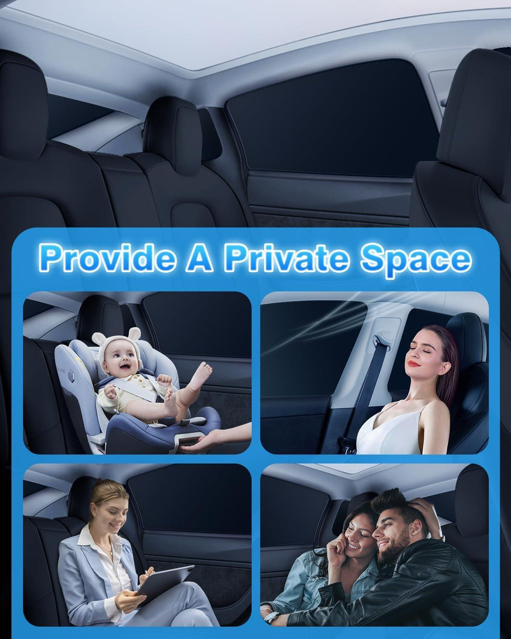 Privacy Curtains & Full Windows Sunshade For Model Y - TESDADDY