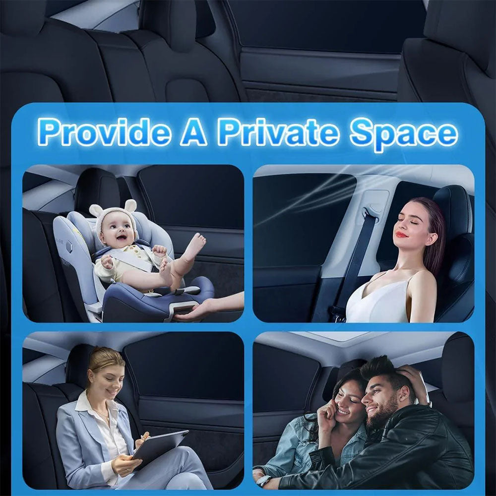 Privacy Curtains & Full Window Sunshades For Tesla Model Y (2022-2026)