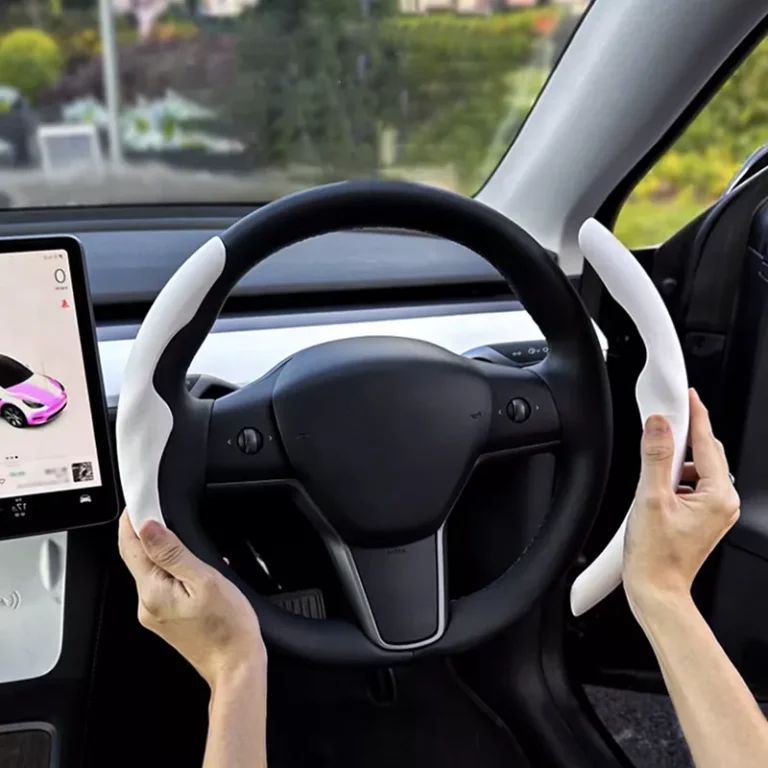 Steering Wheel Grip Grab Cover For Tesla Model Y(2022-2026)/Model 3 (2019-2026)