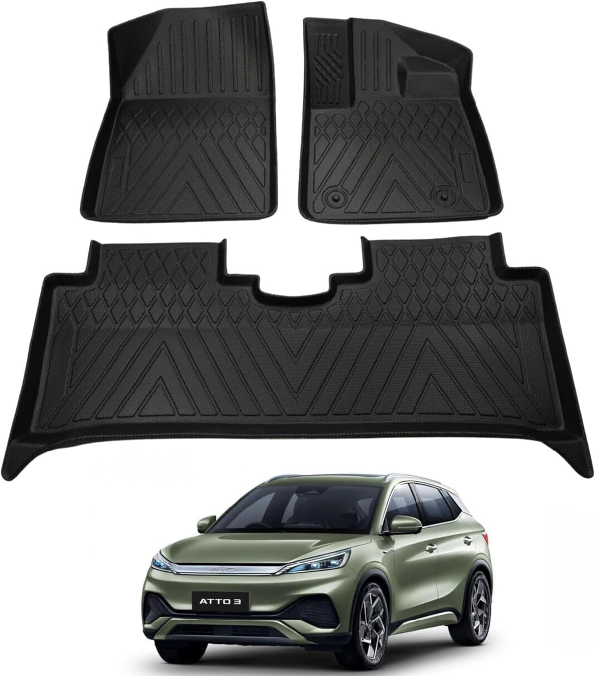3D All-Weather TPE Floor Mats For BYD ATTO3 (2022-2026)