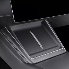 Black silicone liner protector installed on the wireless charging tray of Model Y L