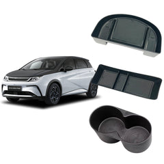 Console Tray + Cup Holder +Screen Rear Storage Tray For BYD Dolphin (2023-2026)