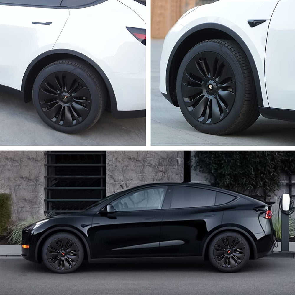 19‘’ Gemini Wheel Covers Matt Black  for Model Y